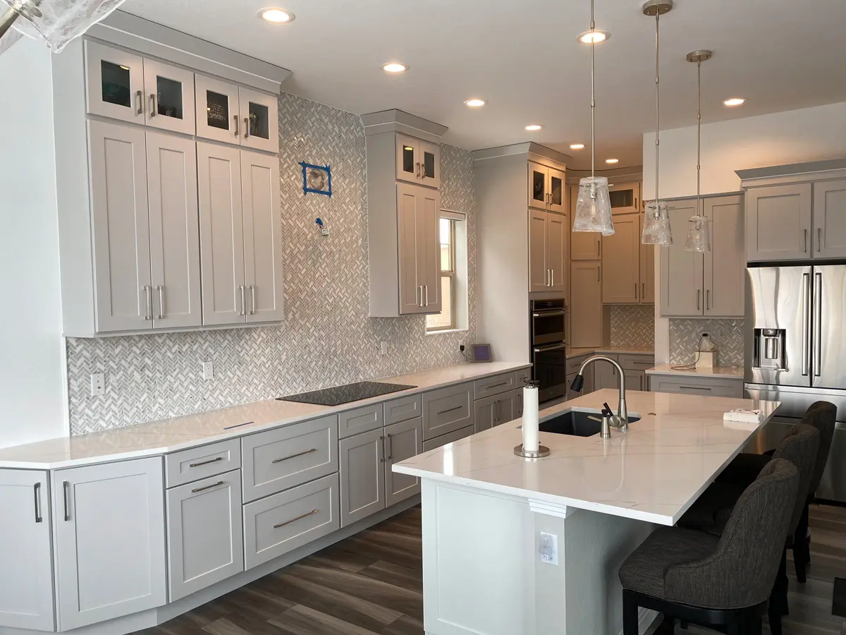 Large Kitchen Cabinet Resurfacing Project AFTER