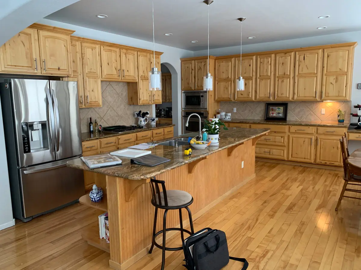 Large Kitchen Cabinet Refacing Project BEFORE
